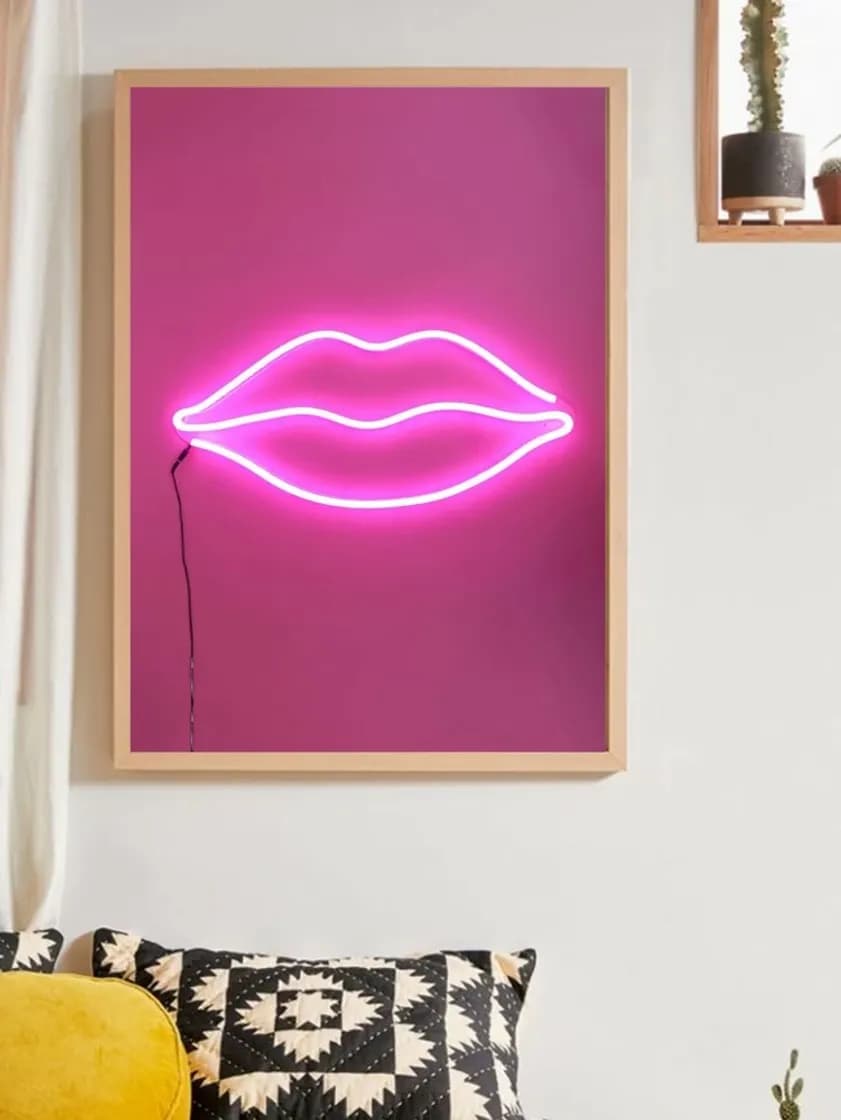 Fashion Lip Print Wall Painting Without Frame