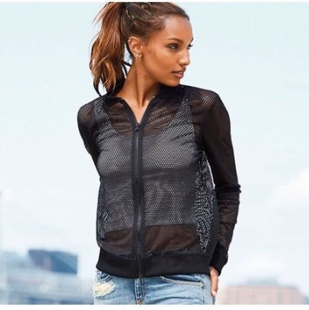 Moda Victoria Secret - Chaqueta Deportiva de Malla con Cremallera