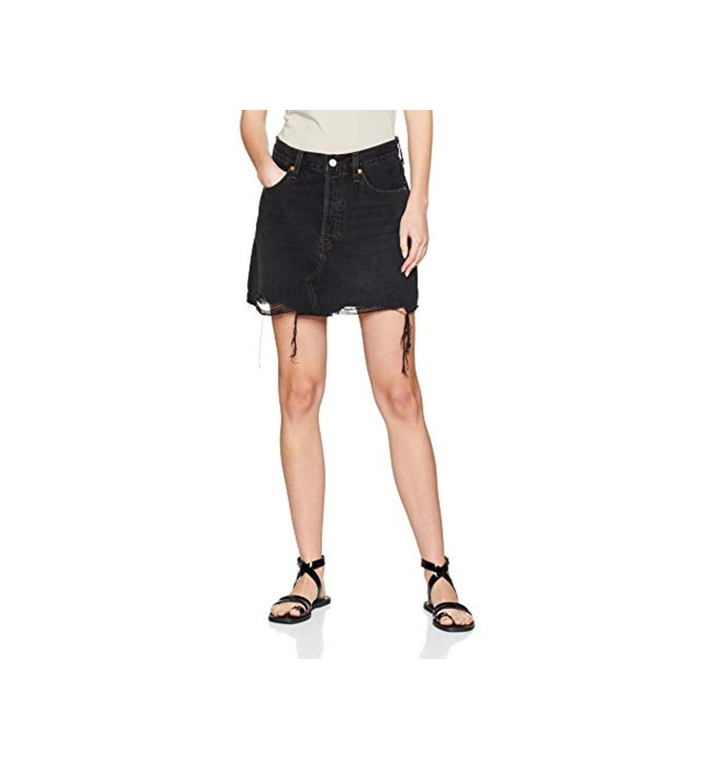 Fashion Levi's Deconstructed Skirt Falda, Negro