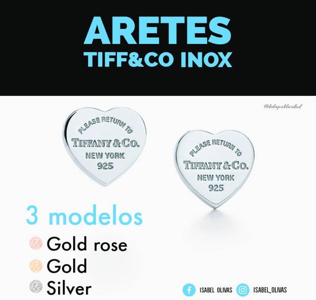 Moda Aretes Tiffany & co