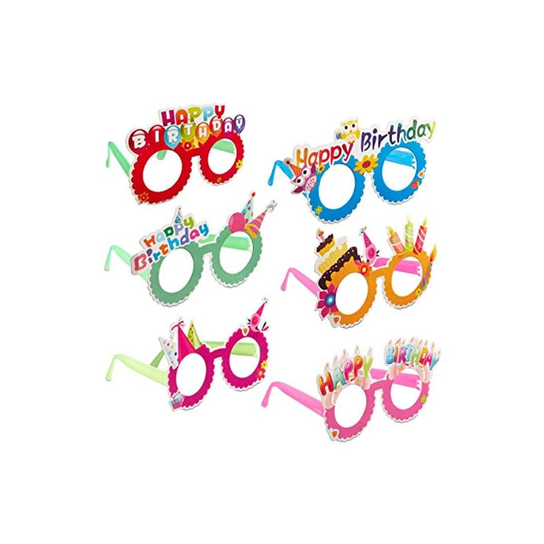 Producto Relaxdays Gafas de Fiesta para Cumpleaños, Accesorio Divertido, Decoración Happy Birthday, Plástico-Papel,