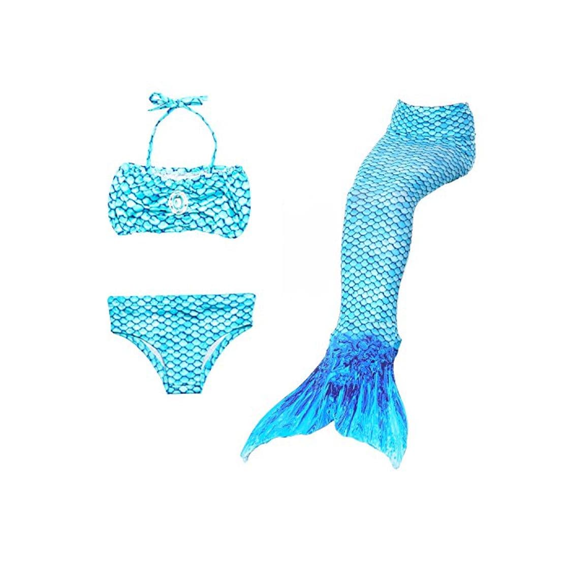 Moda HHD® 3Pcs establece bañadores niña Traje de baño Bañador De Sirena Disfraz De Princesa Bikini niña Cola de sirena para nadar las niñas bikini de traje de baño