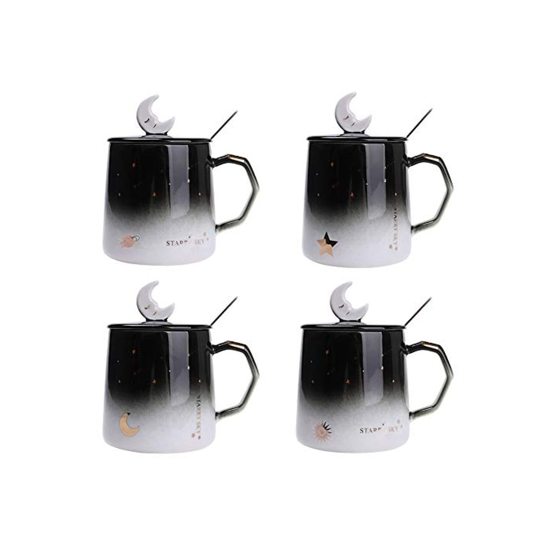 Producto BaoWnylz Juego De Tazas De Cafe 4 Piezas, Tazas Cafe Originales, Blanco