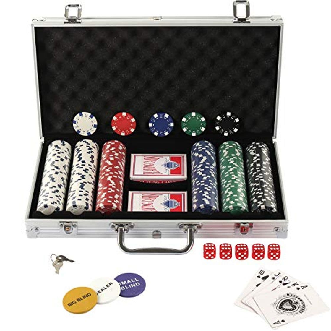 Producto Display4top Juego de póquer con 300 Chips láser 12 Gramos núcleo de