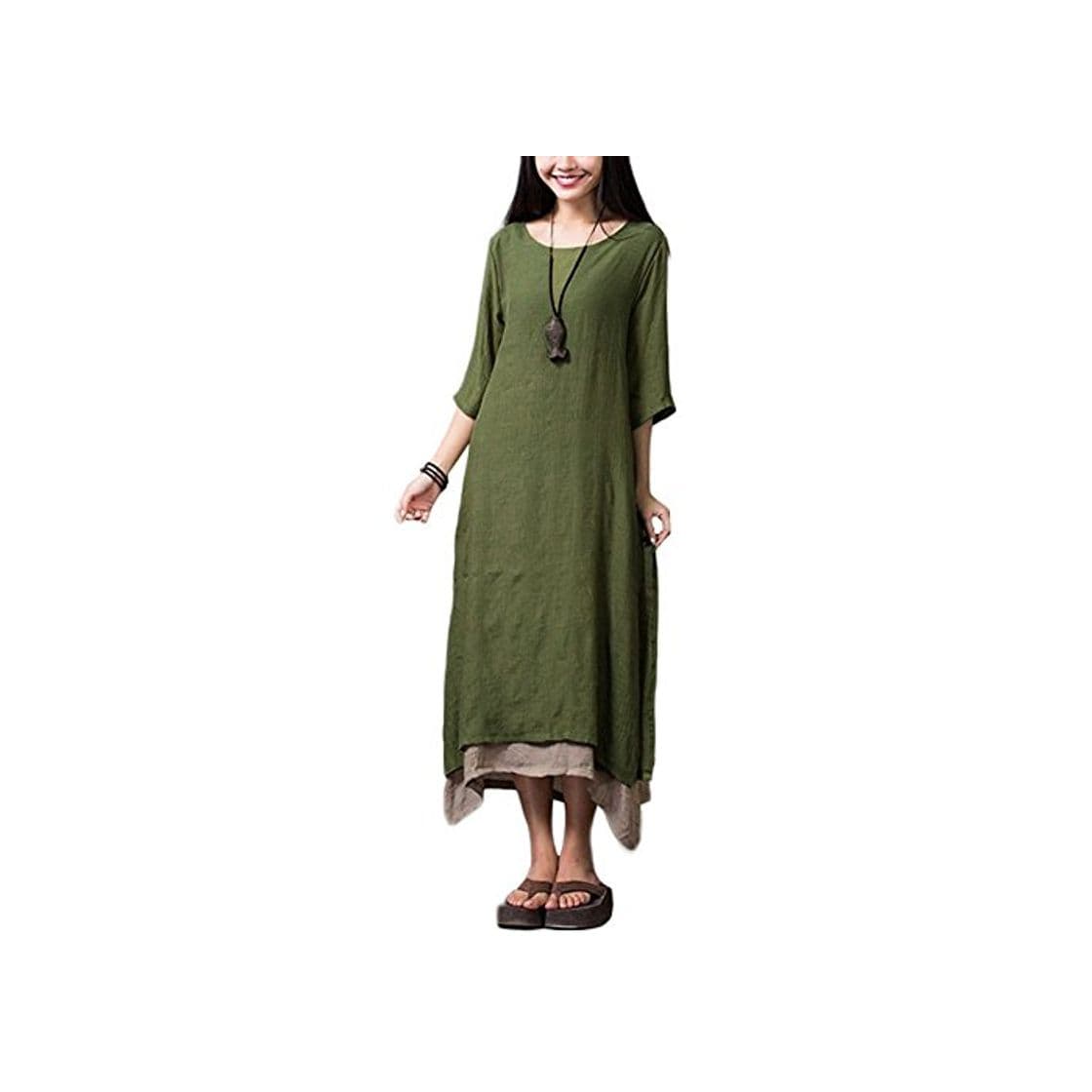 Fashion Romacci Vestido Boho de Nueva Mujer Vintage Split Dobladillo Irregular Casual Boho