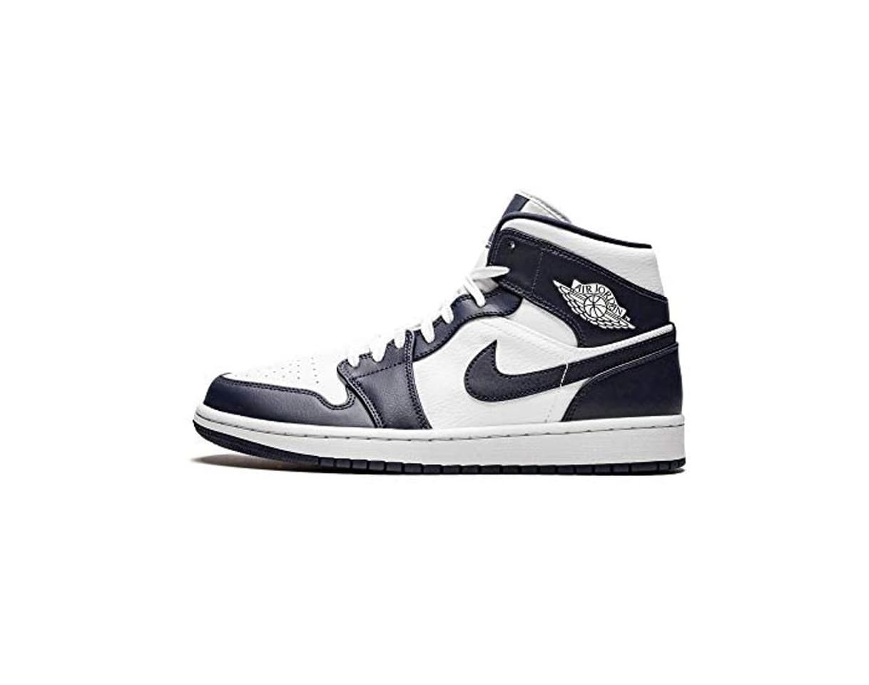 Moda Nike Air Jordan 1 Mid, Zapatos de Baloncesto para Hombre, Blanco