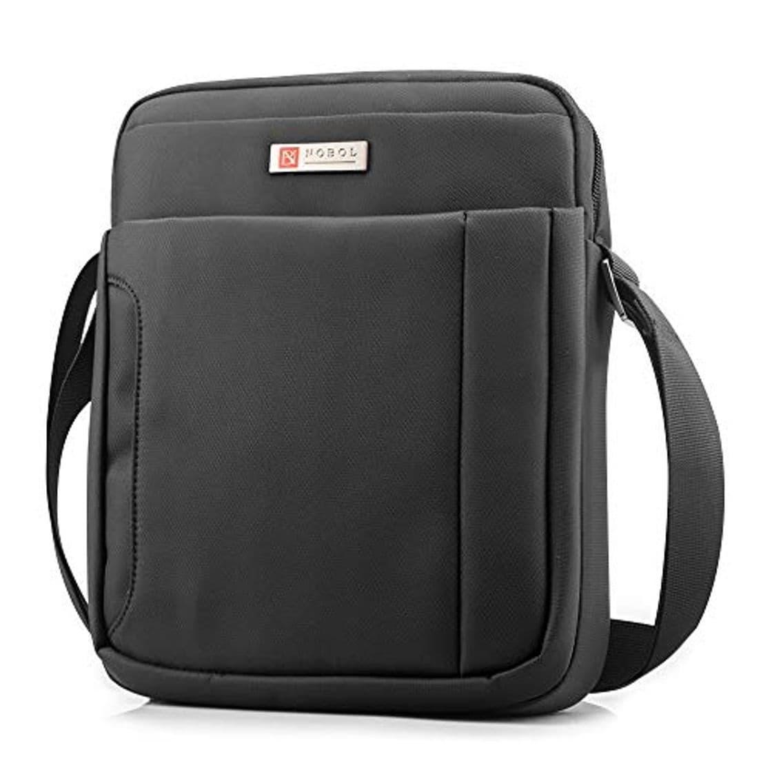 Moda SPAHER Ipad Bolso Hombre Bandolera Bolsa de Mensajero Lona Grande Bolsa de negocios Crossbody Tote Satchel Impermeable Bolsa de viaje Bolso Regalo diario bolsa de hombre con ajustable Bandolera Negro