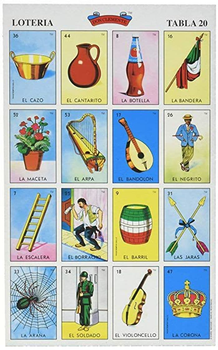 Producto Coloridas Tarjetas de Lotería Mexicana Toallas de Cocina 17