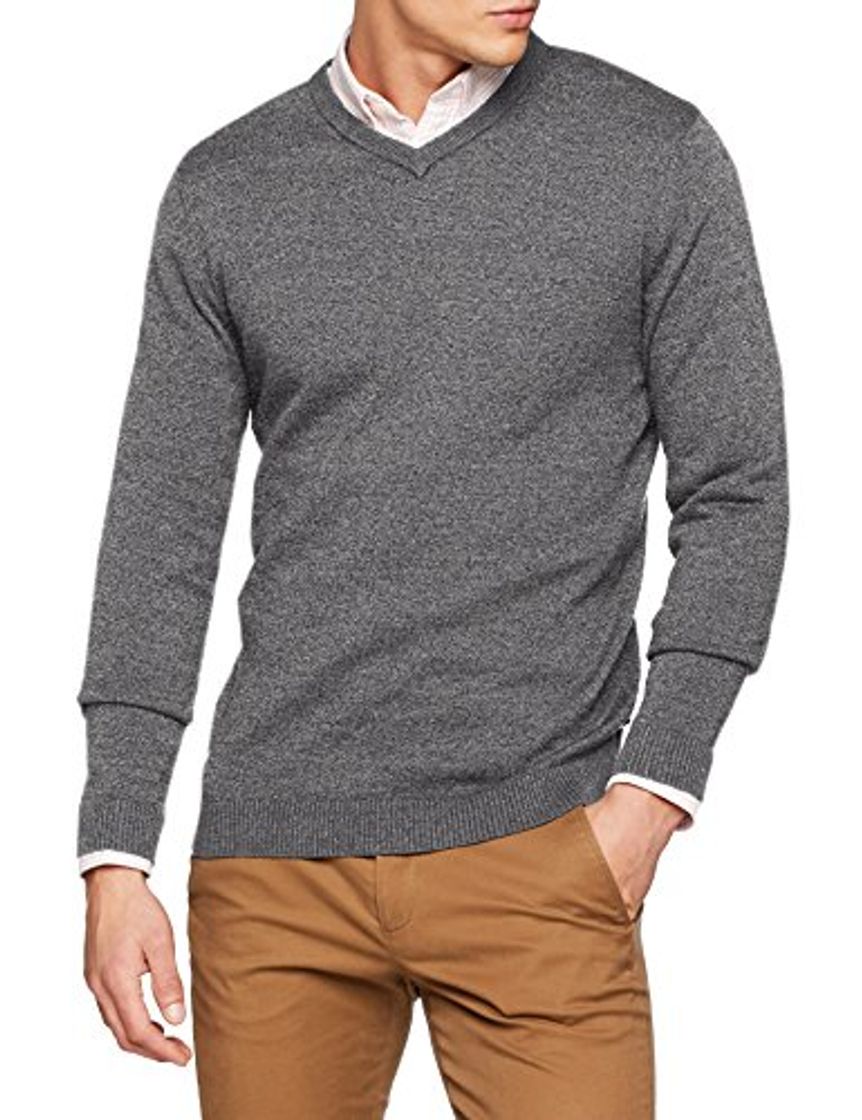 Moda Jack & Jones Jjebasic Knit V-Neck Noos suéter, Gris