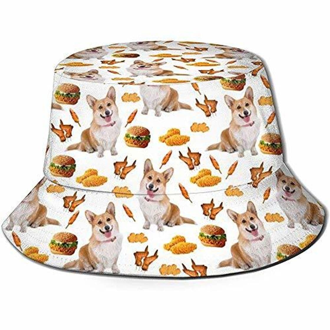 Moda Sombrero de Cubo Corgi Alitas de Pollo Gorra de Pescador de Sol