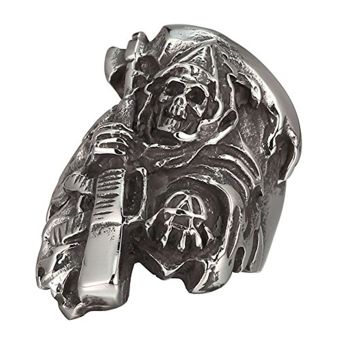 Product MOKING Nueva joyería de Sons of Anarchy Grim Reaper Muerte Calavera Anillo de Acero Inoxidable