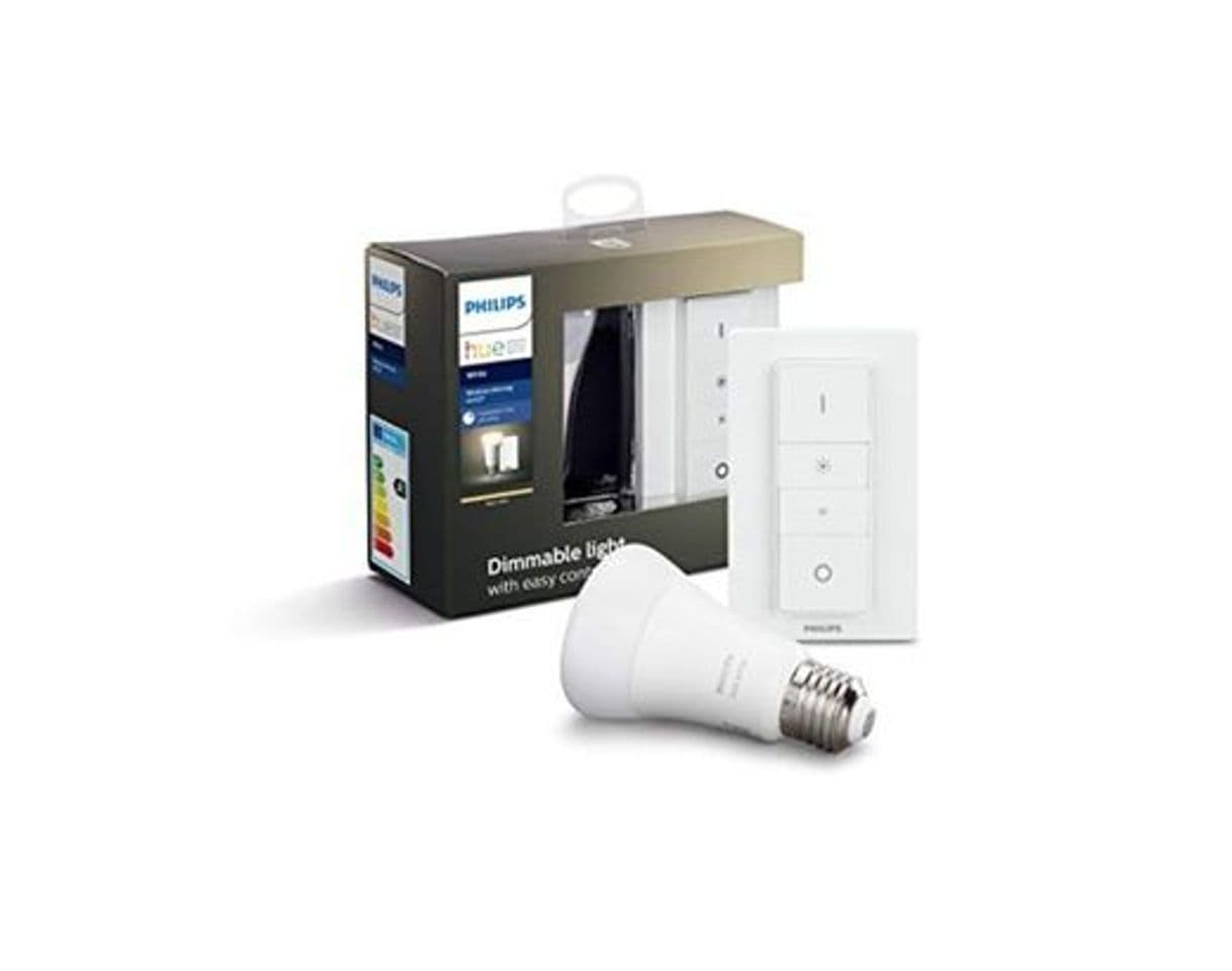 Elemento de la categoría hogar Philips Hue White bombilla LED inteligente E27 y mando inalámbrico, luz blanca