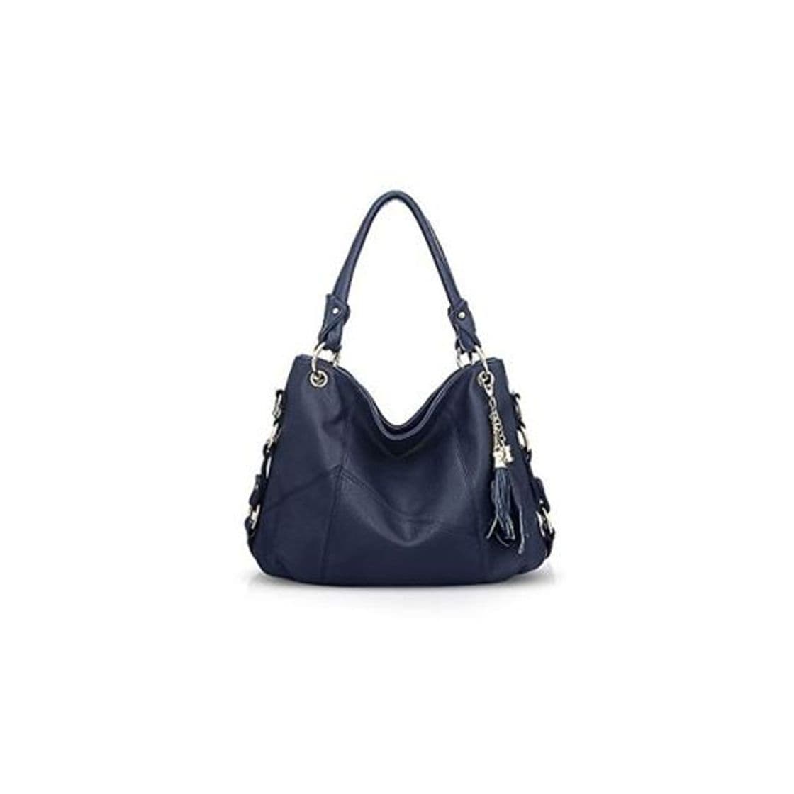 Moda NICOLE & DORIS Bolso de Mano para Mujer Bolso Hobo para Mujer Bolsos Bandolera de Cuero Bolsos con Borla Azul