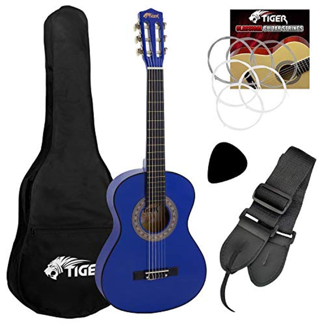 Product Tiger CLG4-BL - Set de guitarra clásica de 3