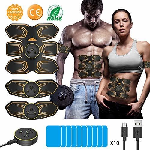 Product ANLAN Electroestimulador Muscular Abdominales, EMS Estimulador, Abdomen/Brazo/Piernas Entrenador Muscular con USB Recargable,