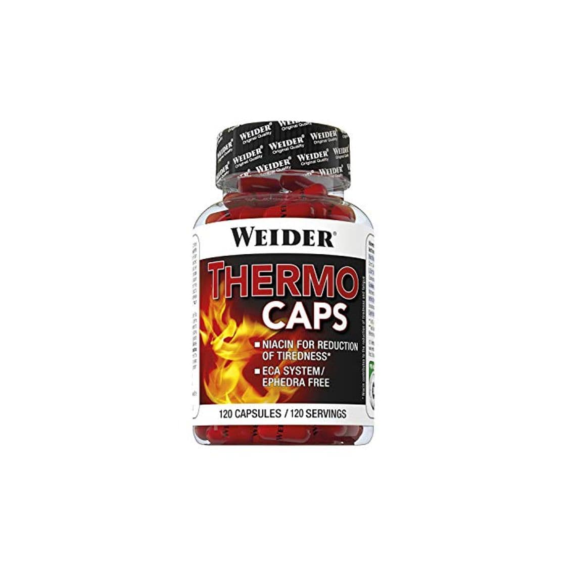 Product Weider Thermo Caps- 120 Capsulas. Disminuye el apetito. Potente fórmula termogénica con