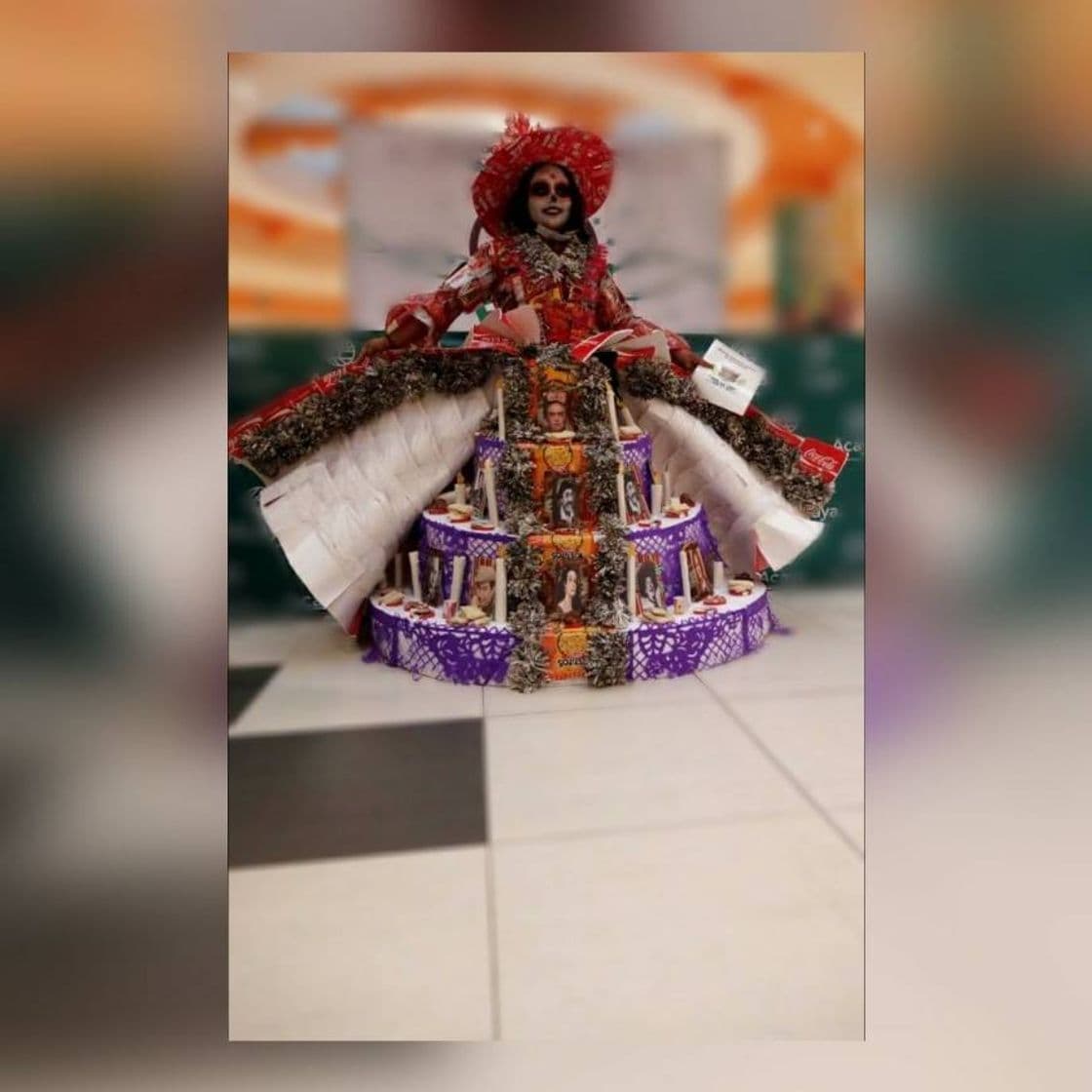 Moda Disfraz de catrina con cartón