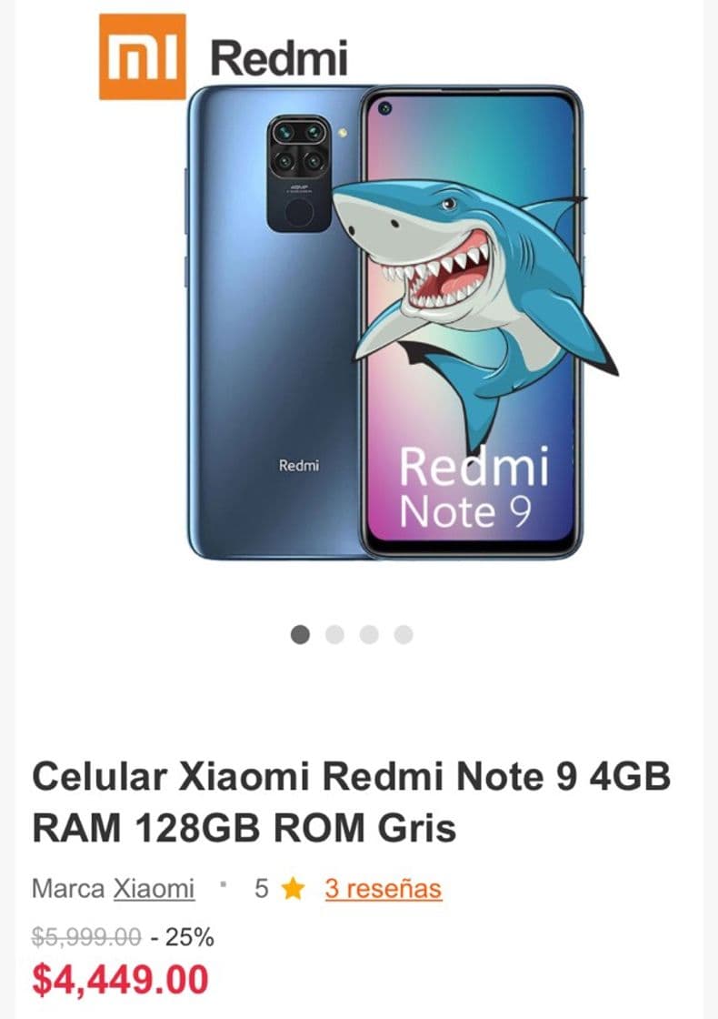 Fashion Celular Xiaomi Redmi Note 9 4GB RAM 128GB OFERTA