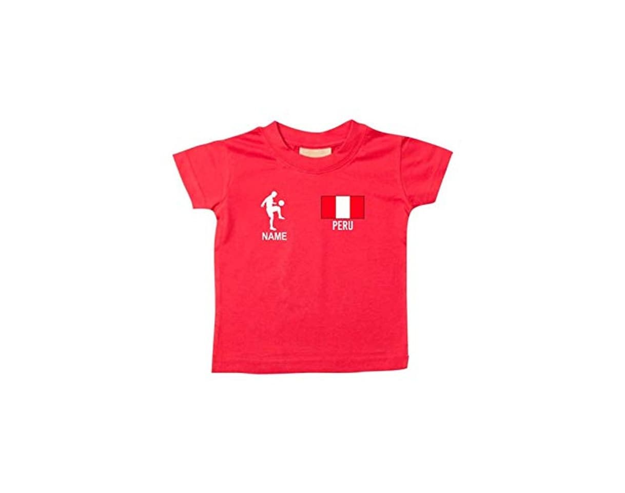 Moda Shirtstown Camiseta Niño Camiseta de Fútbol Perú con Su Nombre Desdeado Estampado