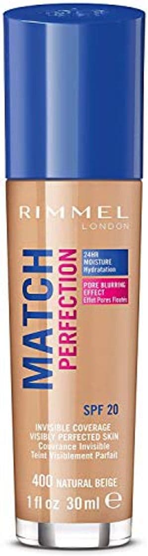 Belleza Rimmel London Match Perfection Foundation Base de Maquillaje Tono 400 Natural Beige