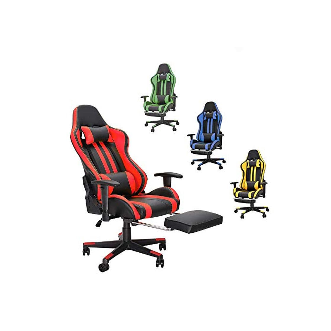 Product Soontrans Silla Gaming con Reposapies Ergonómica Silla Gamer Computadora Oficina con Reposacabeza