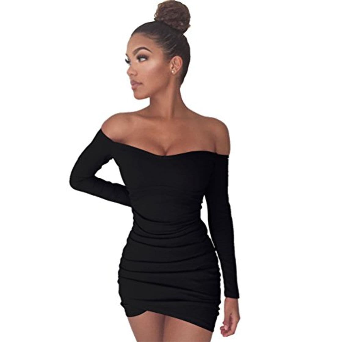 Place ZhiYuanAN Mujer Bodycon Vestidos De Manga Larga De Fuera Del Hombro Vestido