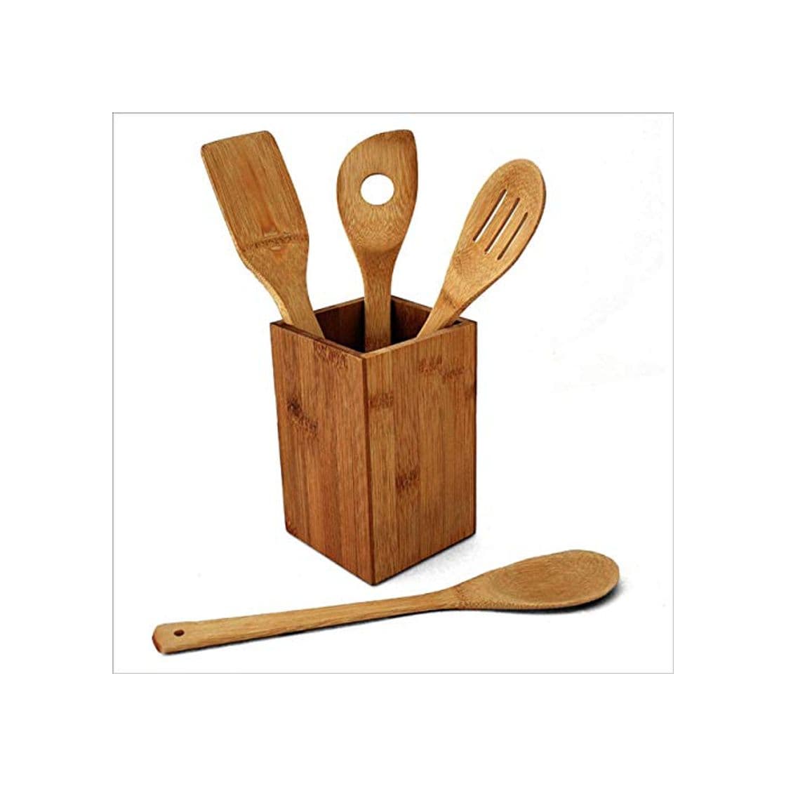 Product Relaxdays 10014471 - Set de 4 cucharas de cocina y soporte