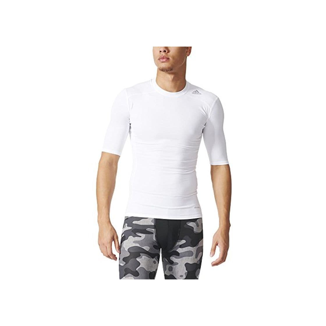 Fashion adidas Techfit Base - Camiseta de manga corta para hombre, Blanco