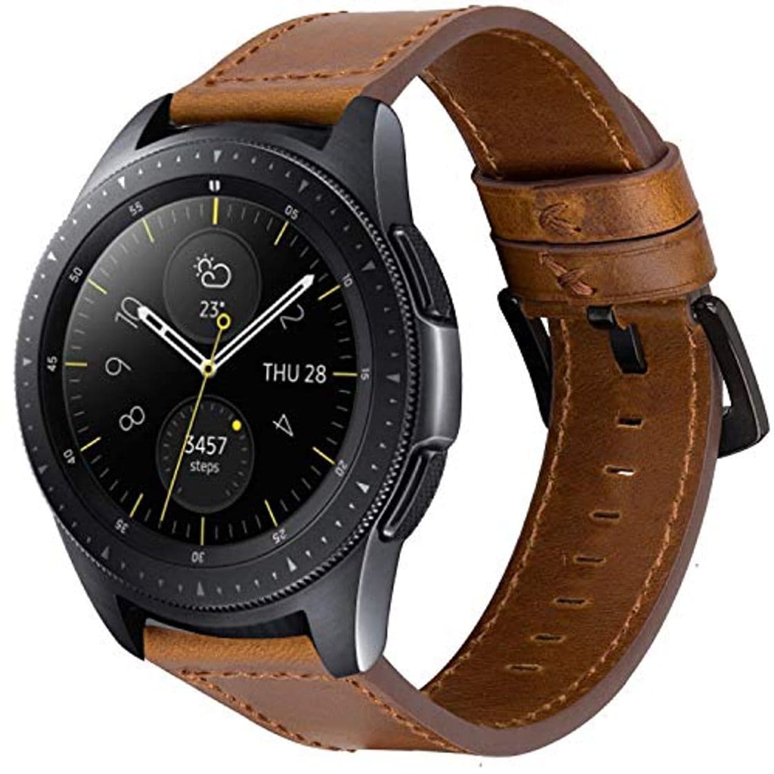 Fashion iBazal Correas 20mm Cuero Piel Pulseras Bandas Compatible con Samsung Galaxy Watch