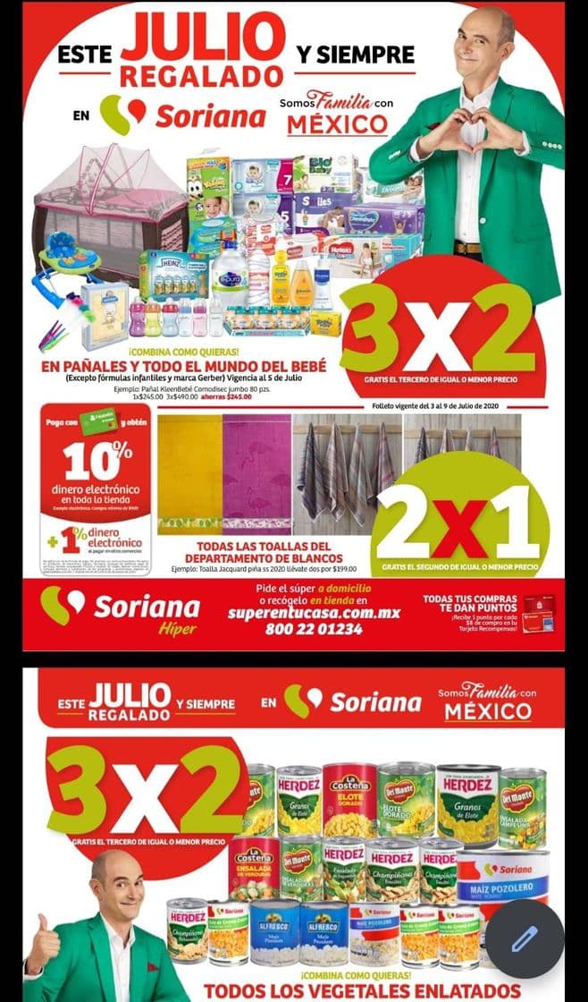 Producto Promociones aparte del 3 de julio