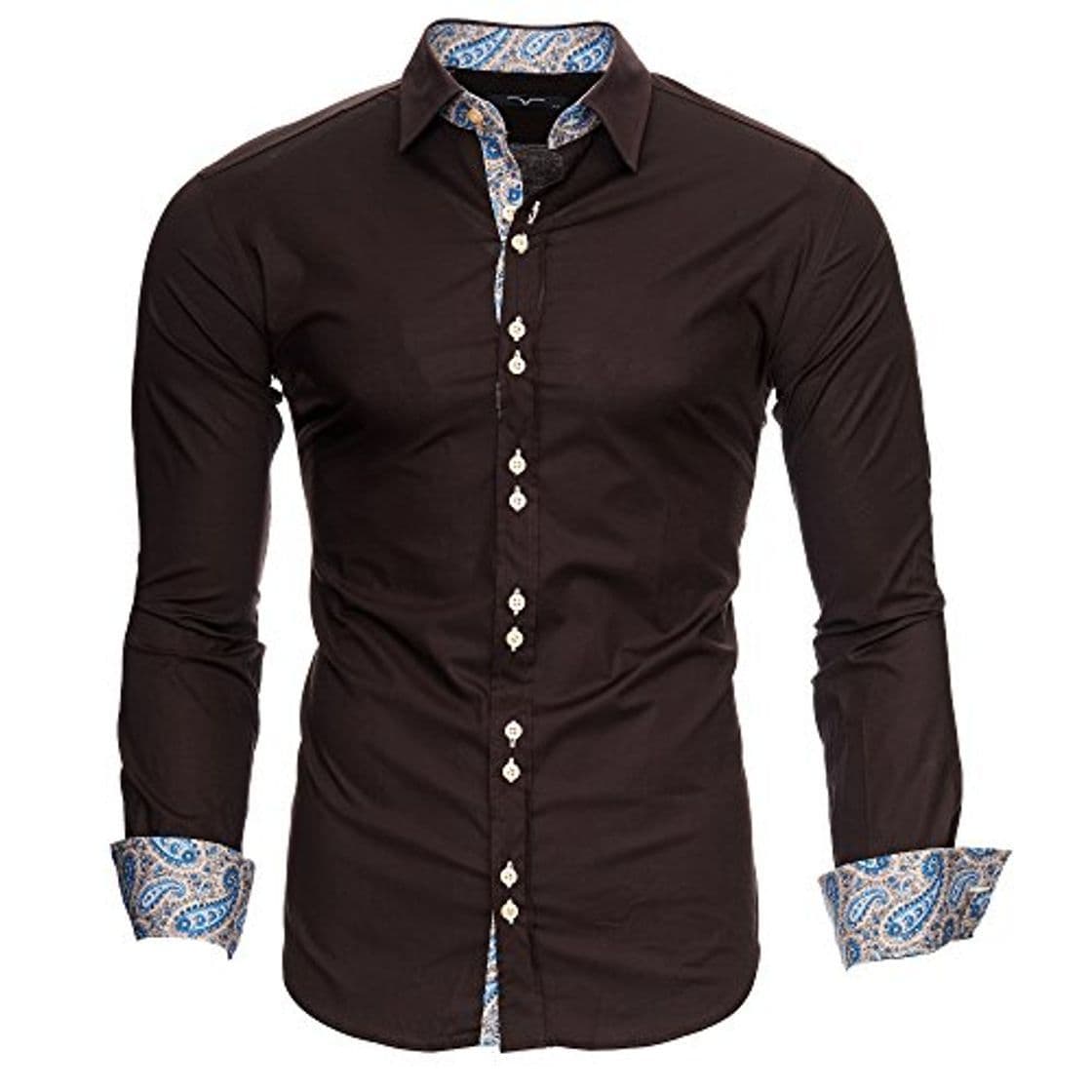 Moda Kayhan Hombre Camisa Royal Paisley Brown