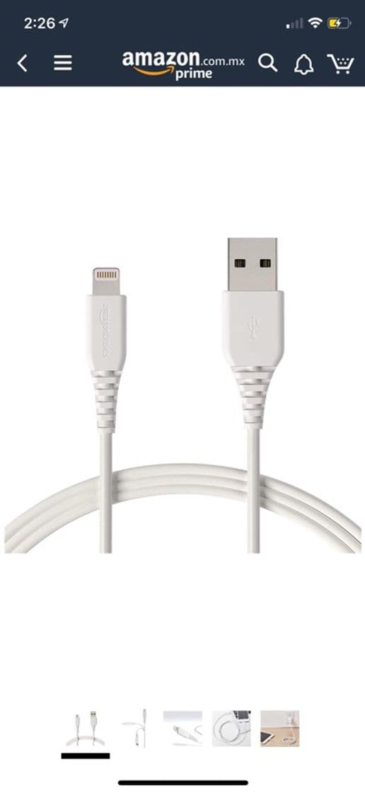 Producto AmazonBasics cable USB para iphone de 1