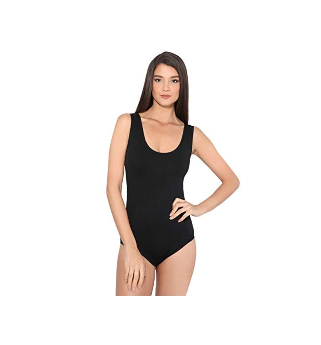 Moda KRISP Body Mujer Tirantes Lycra Básico Top Moda, Negro