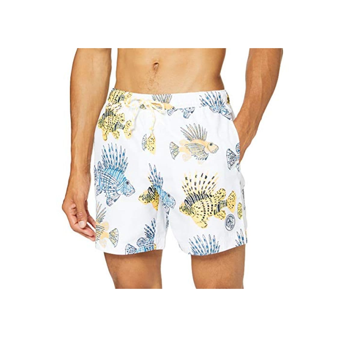 Moda Original Penguin Fish Volley Short, Blanco