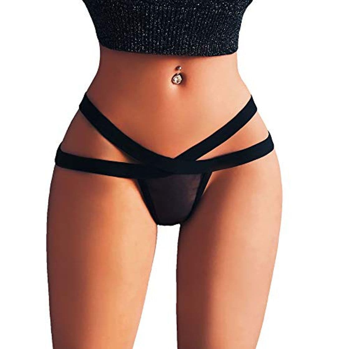 Product Señoras Mujer de Malla Sexy Bragas Correas Caen Encaje Transparente Atractivo Tanga