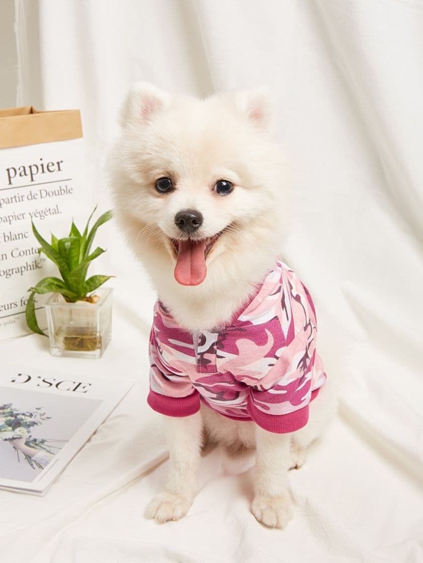 Moda Camiseta con capucha para perro de camuflaje 🐶❤️🔝