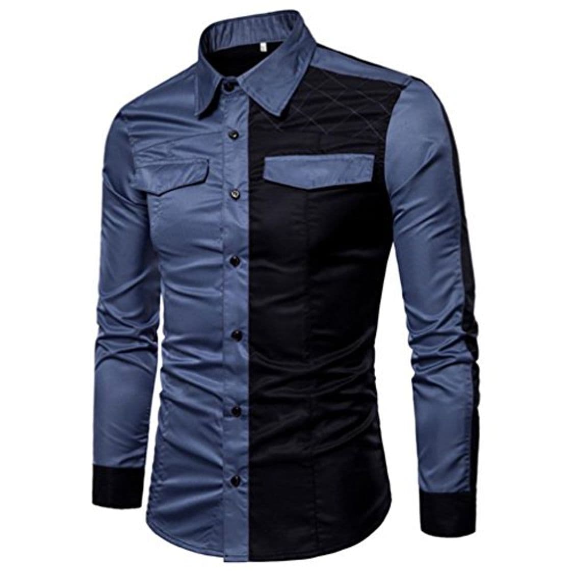 Fashion Camisas Casual Hombre Manga Larga