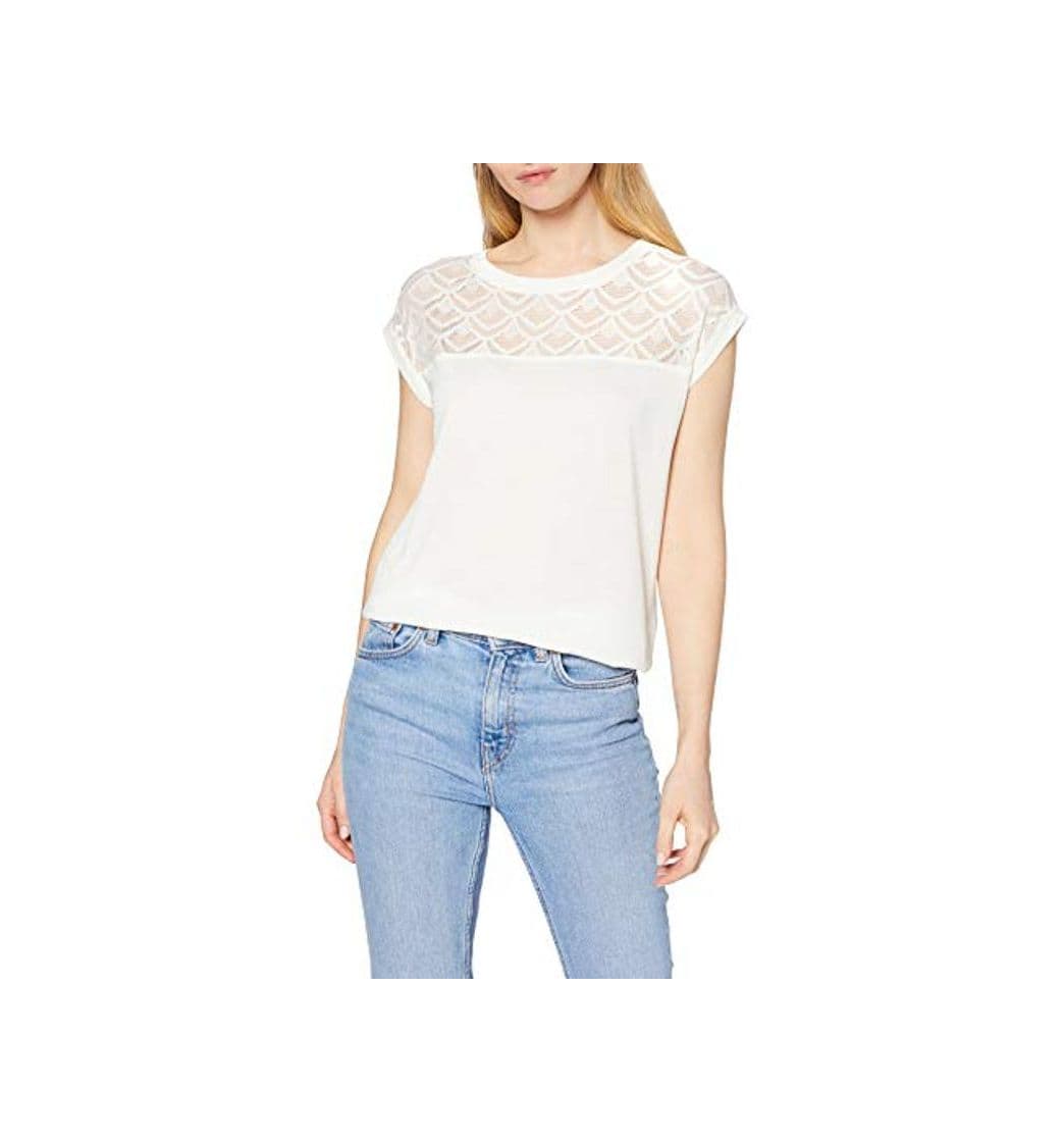 Product Only Onlnicole S/s Mix Top Noos Camiseta, Blanco