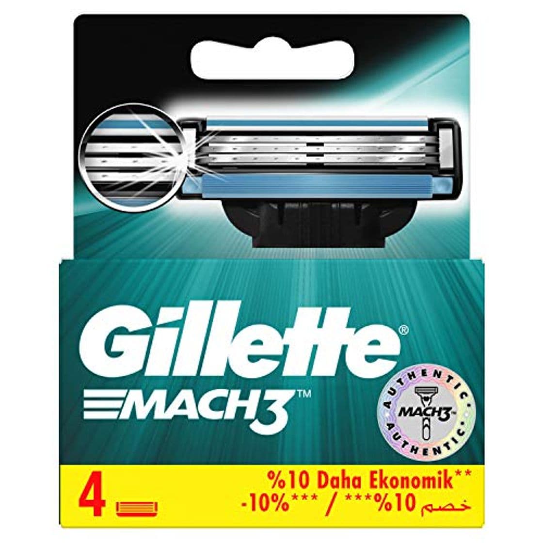 Belleza Gillette mach-3 Cartridge - Pack de 4