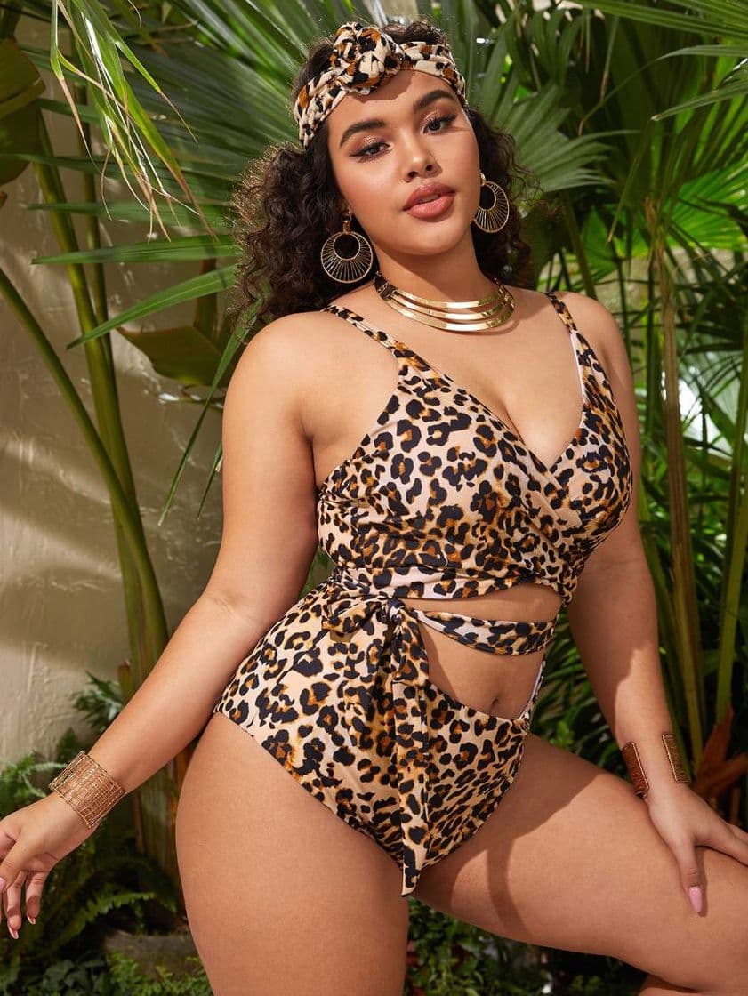 Moda Vestido de baño entero de leopardo 