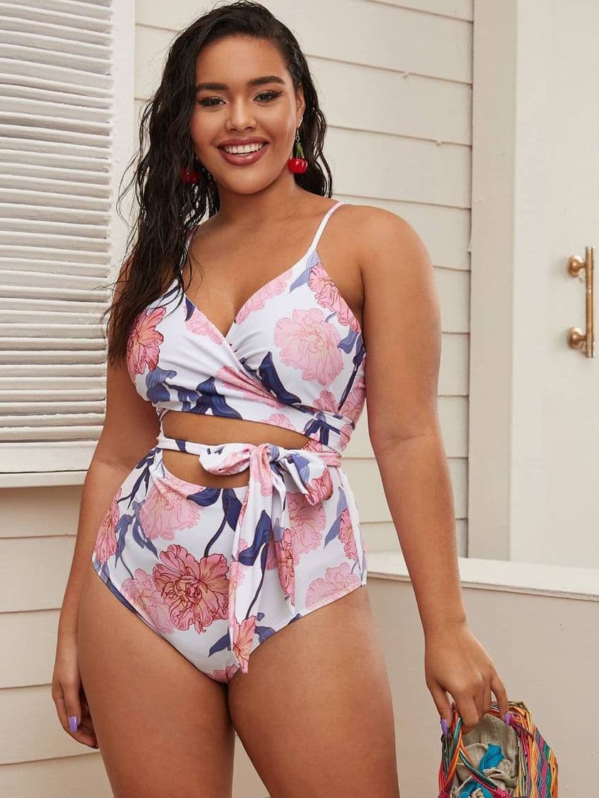 Moda Vestido de baño en una pieza con estampado floral 