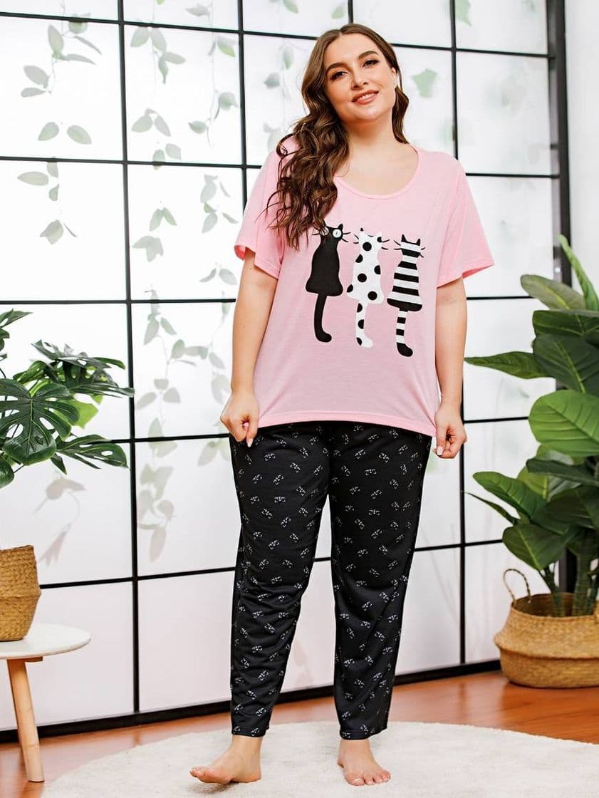 Moda Pijama con gatitos 