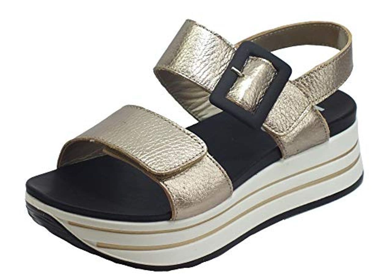 Fashion IGI&CO 5175533 Fiore Bott. Hoja Champagne - Sandalias de mujer con cuña