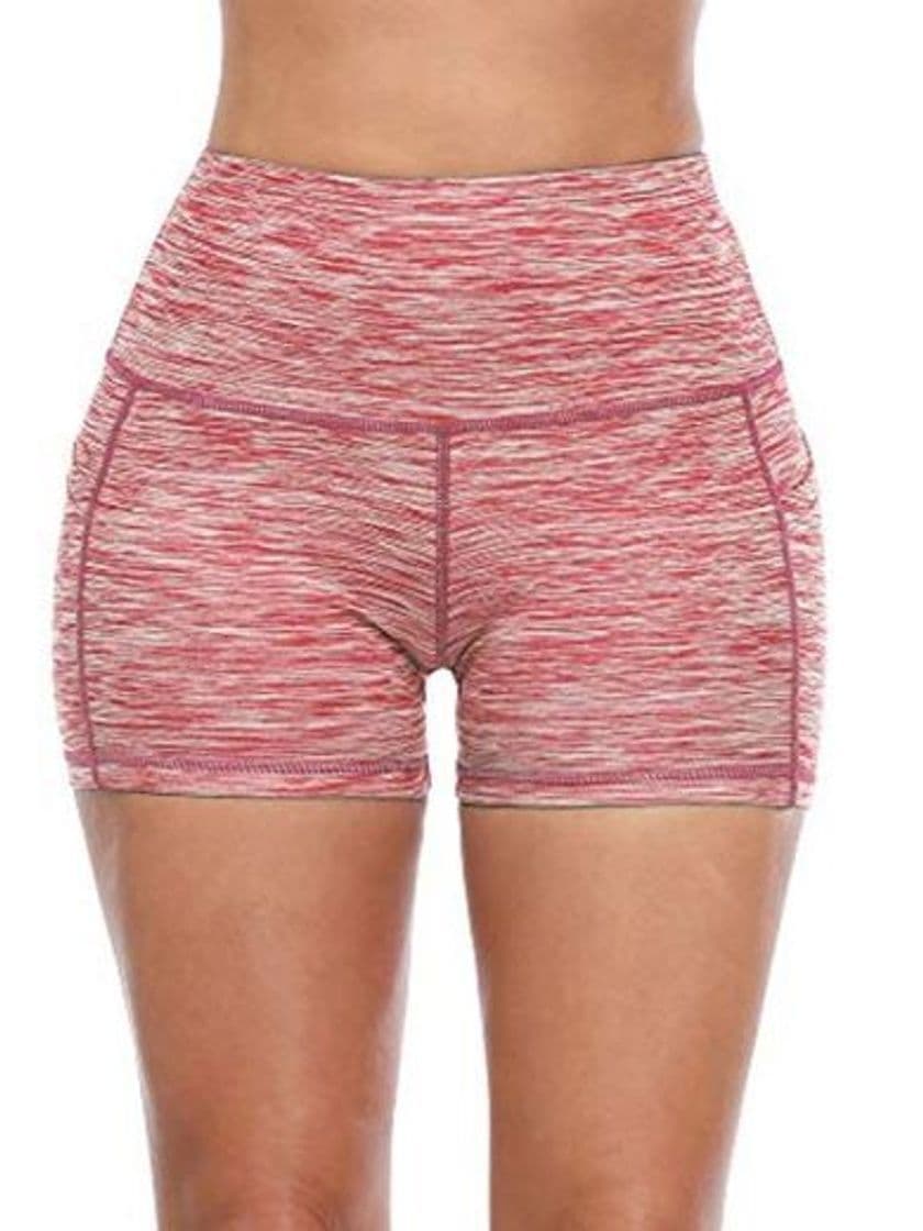 Producto Cadmus - Pantalones cortos de fitness para mujer con bolsillos laterales Rojo