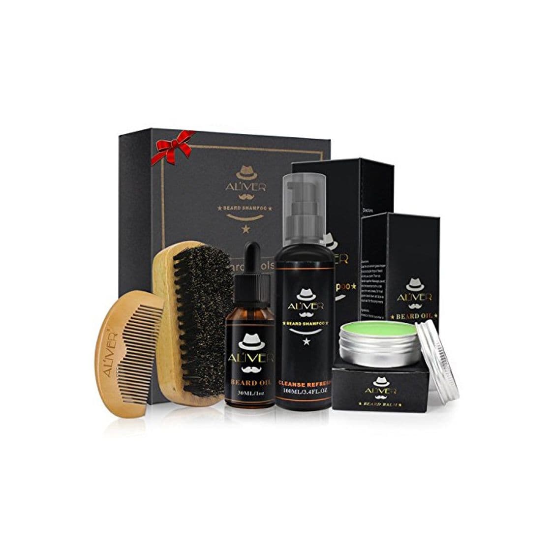 Producto ALIVER Kit para el cuidado de la barba, aceite para barba