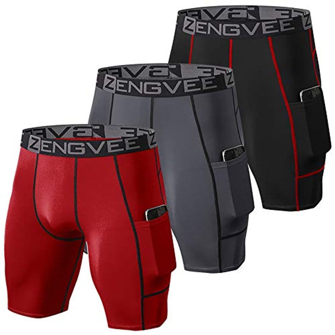 Moda ZENGVEE 3 Piezas Mallas Hombre de Secado Rápido para Pantalon Corto Hombre