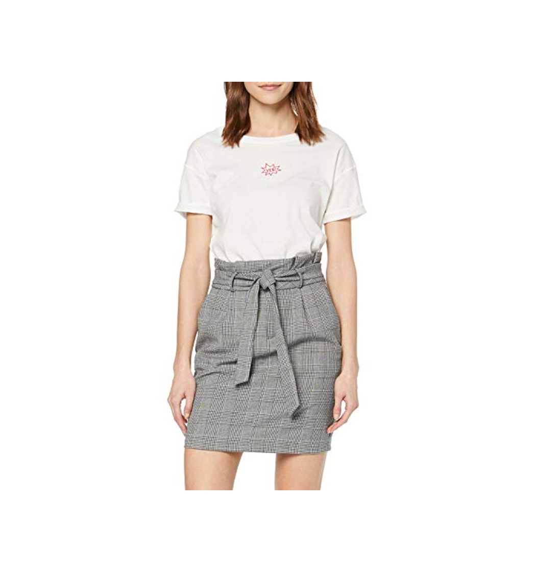 Moda Vero Moda Vmeva HR Paperbag Short Check Skrt Noos Falda, Gris