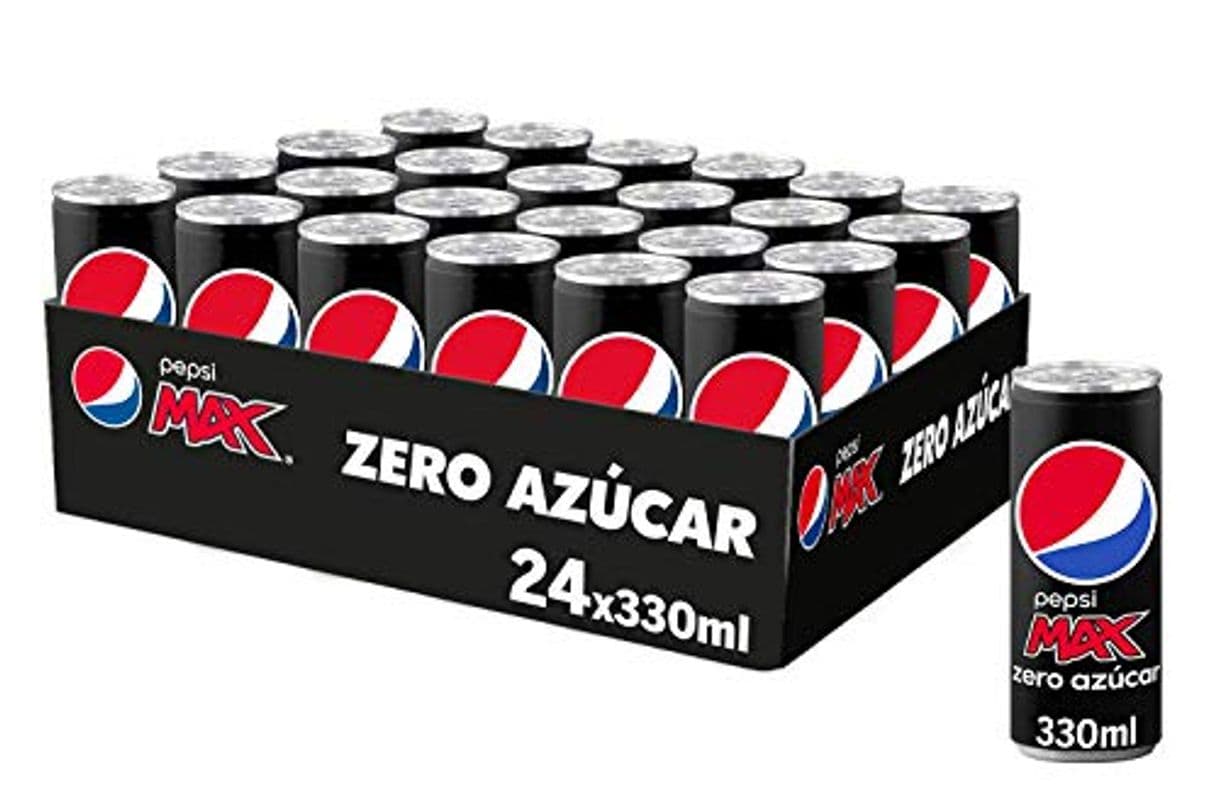 Product Pepsi MAX, Refresco de Cola Zero Azúcar, 24 Unidades, 330 ml