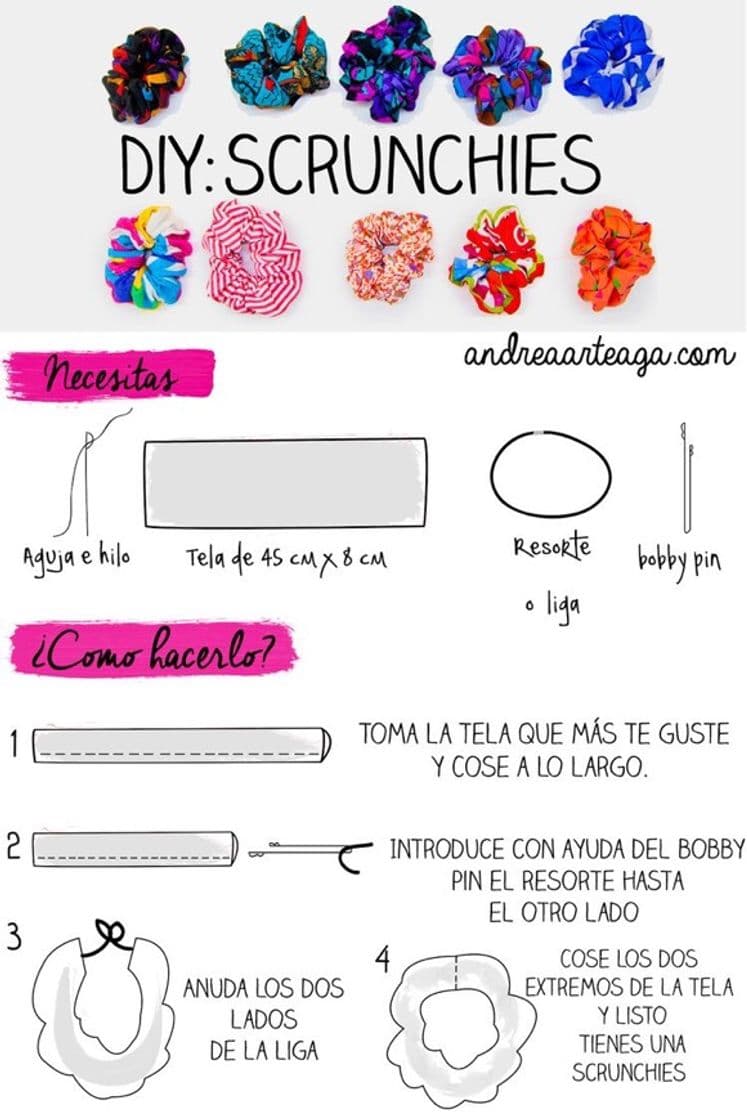 Moda Cómo hacer scrunchies🥰