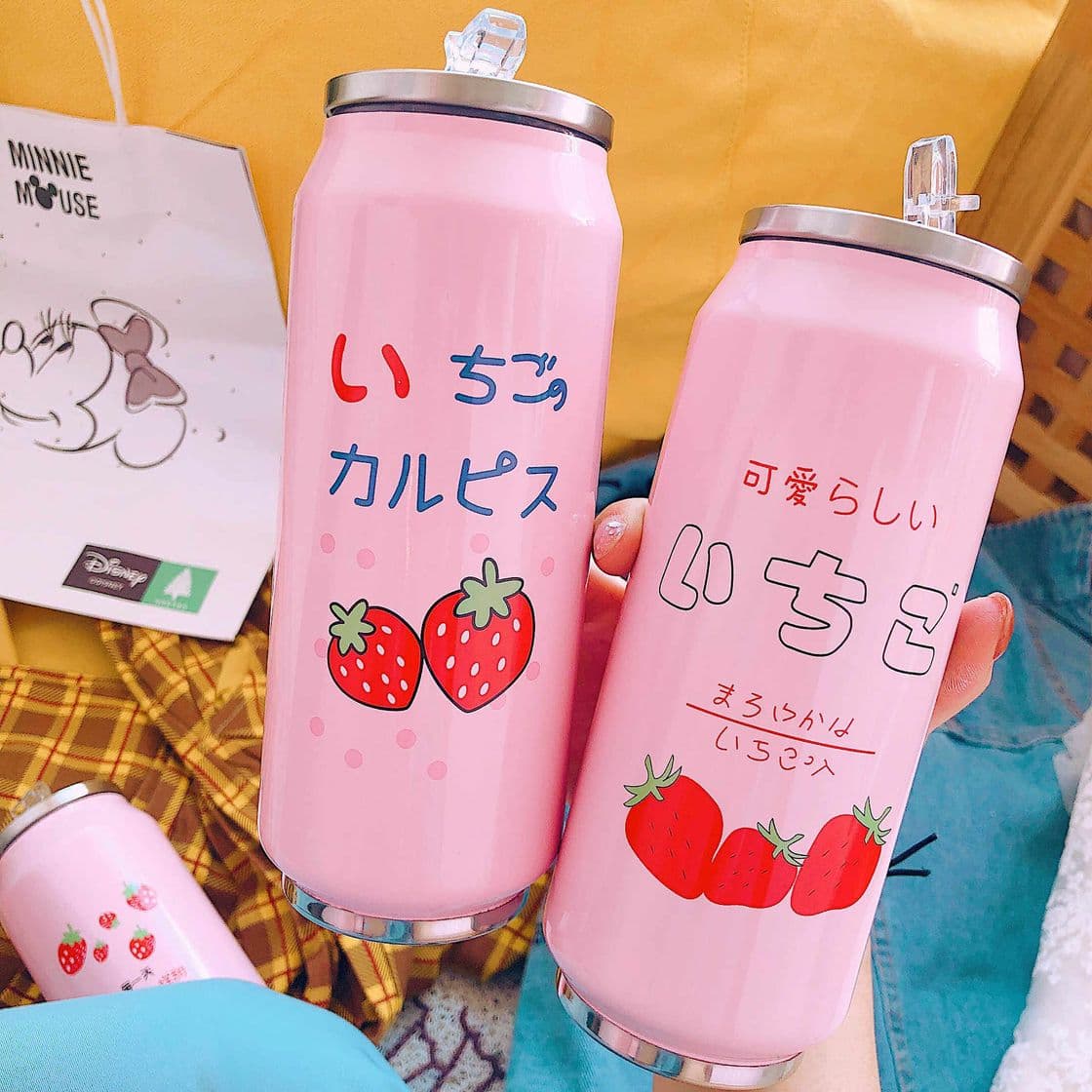 Moda Cute Strawberry Girly botella de agua  de acero inoxidable